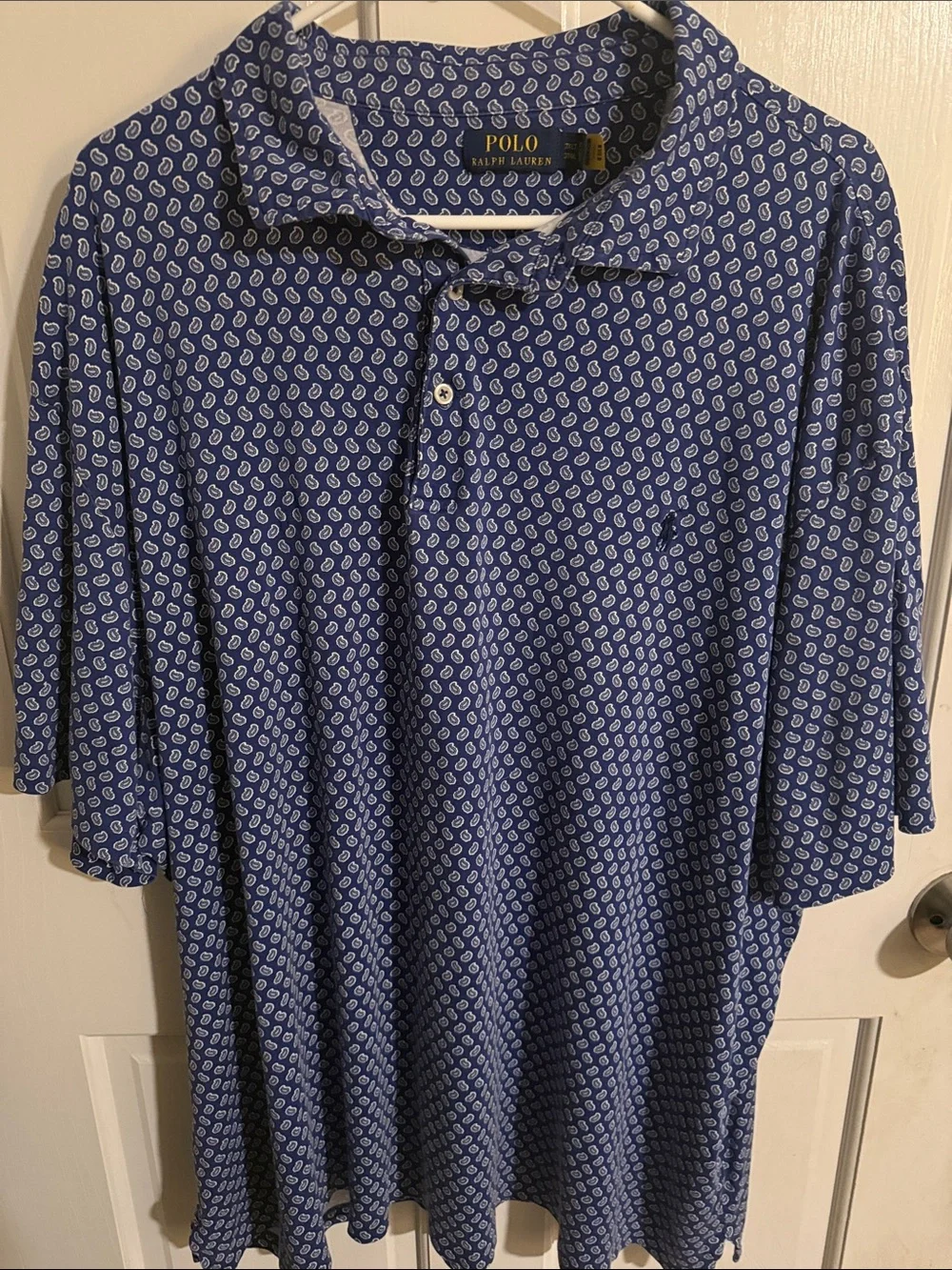Polo by Ralph Lauren Navy Blue Paisley Print Polo
